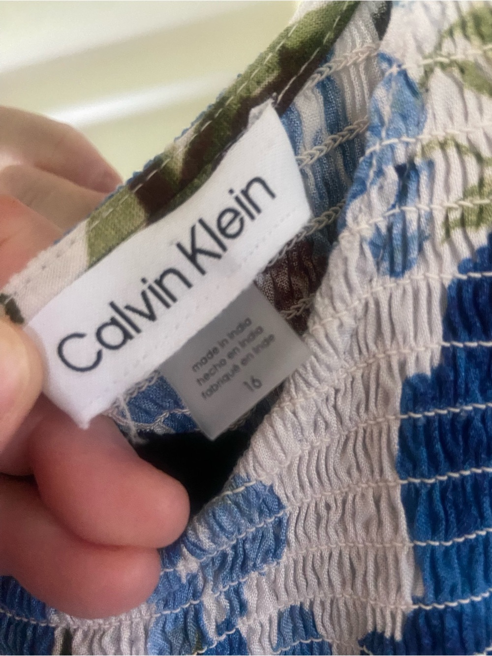 Calvin Klein Blue and White Floral Pant Romper - Picture 2 of 9